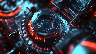 科技感十足的机械运转场景