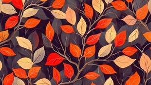 秋日树叶无缝花纹图案