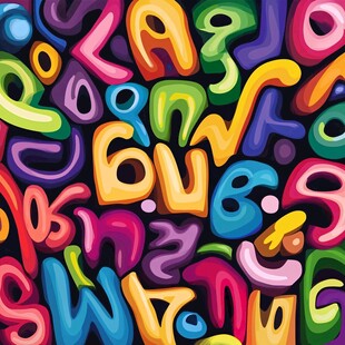 缤纷多彩的创意字母图案