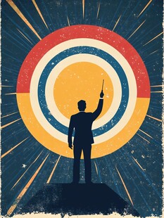 商务人士正中靶心目标