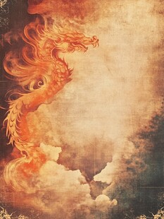 古风火焰祥龙云海图