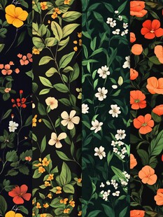 花卉植物无缝图案设计