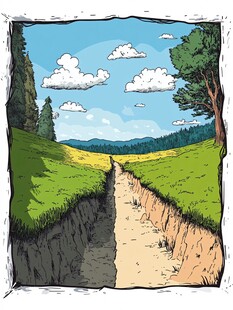 田野间的小径与美丽风光