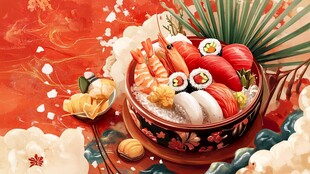 日式寿司盛宴 精美摆盘