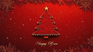 红色新年圣诞树喜庆背景