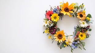 多彩鲜花花环装饰艺术