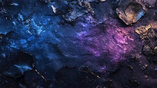 梦幻星空质感岩石背景图