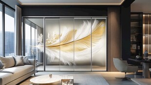 现代简约客厅玻璃移门设计