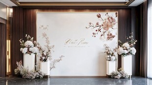 中式婚礼迎宾区花卉布置