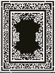 中式雕花边框图案设计