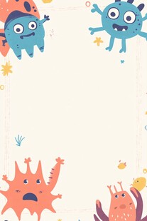 可爱卡通小怪兽边框背景