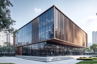 现代风格玻璃幕墙办公建筑