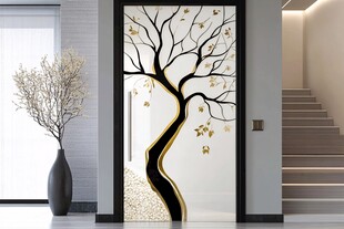 艺术树纹玻璃隔断装饰