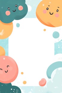 可爱卡通云朵边框背景图