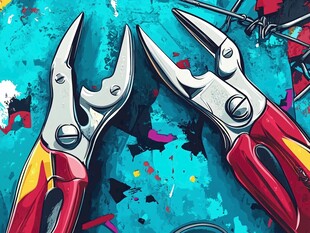 两把多彩钳子的创意画面