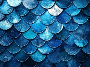 蓝色鱼鳞纹理背景图案