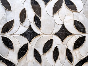 黑白大理石拼花瓷砖图案