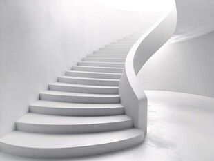 白色螺旋楼梯现代建筑风