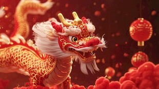 祥龙贺岁 喜庆中国风元素