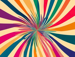 炫彩放射状抽象背景图案