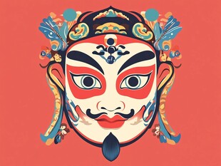 京剧脸谱艺术插画