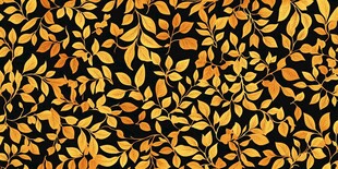 金色树叶无缝花纹图案