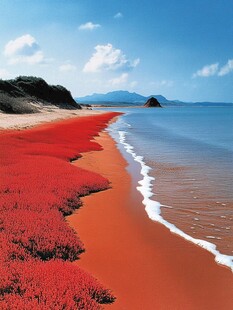 红海滩美景 海岸线迷人风光