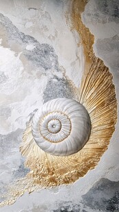 金色海螺艺术纹理背景图