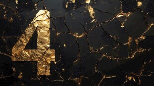 黑金裂纹数字4艺术背景