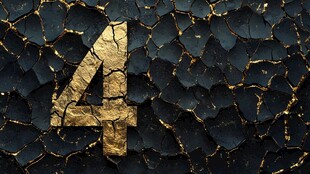 黑金裂纹数字4特效背景