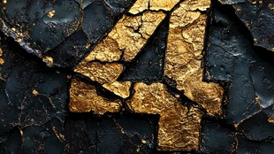 黑金质感破裂数字4