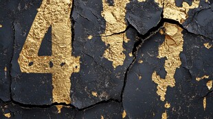 斑驳黑金数字4纹理特写