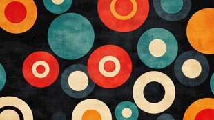 多彩圆圈几何图案背景