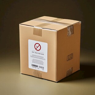 禁止投掷的棕色运输纸箱