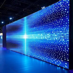 科技感蓝色LED大屏展示