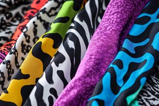 多彩动物纹面料展示