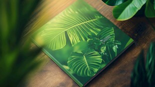 绿叶图案封面的精美画册