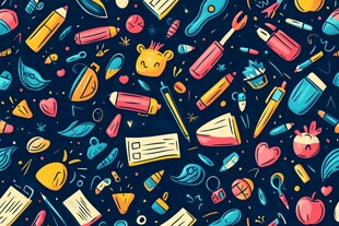 多彩卡通文具图案大集合