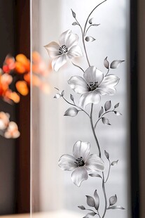 银花藤蔓玻璃贴饰