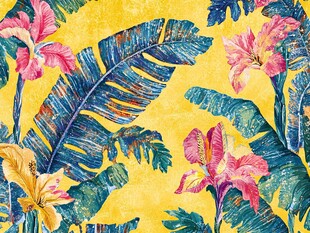 热带花卉叶子图案背景