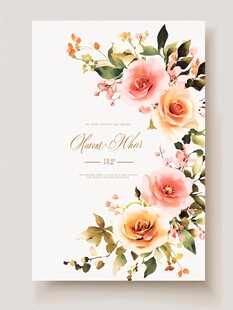 花卉婚礼邀请函设计