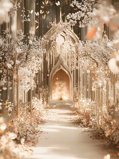梦幻欧式婚礼浪漫花径