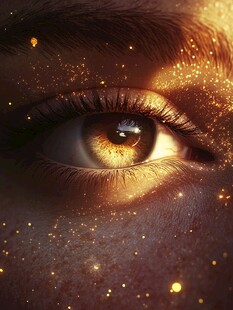 梦幻眼眸 闪烁金色星光