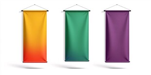 三色渐变悬挂旗帜展示