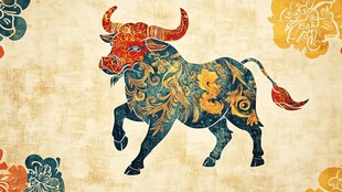 牛年国风牛图案艺术插画