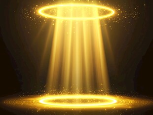 金色梦幻光束特效背景图
