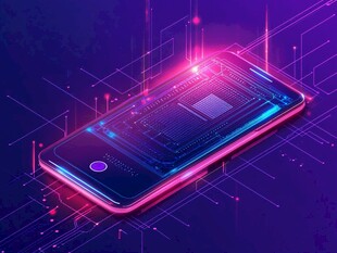 炫彩科技风智能手机展示