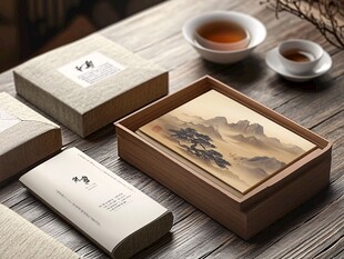 中式雅致茶品礼盒展示