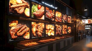 餐厅美味佳肴展示墙