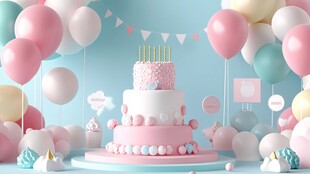 梦幻生日派对蛋糕场景